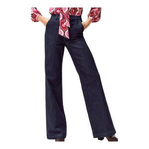 ANN TAYLOR High Rise Dark Blue Denim Trouser Sculpting Pocket Jeans Sz 10 NWT.
